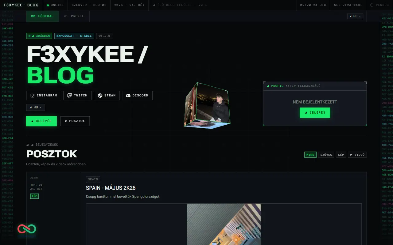 F3XYKEE – élő oldal képernyőképe